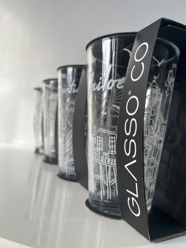 Set Vasos Set 4 Vasos Piscoleros Ciudades Chile