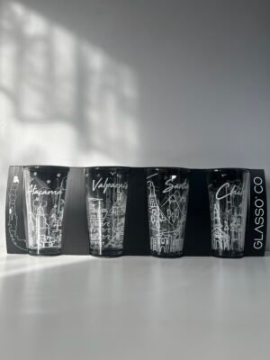 Set 4 Vasos Piscoleros Ciudades Chile