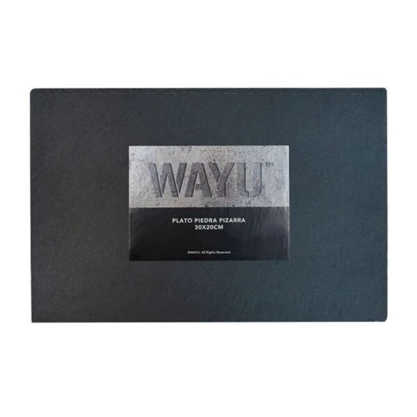 Plato Rectangular Piedra Pizarra 30 Cm Wayu