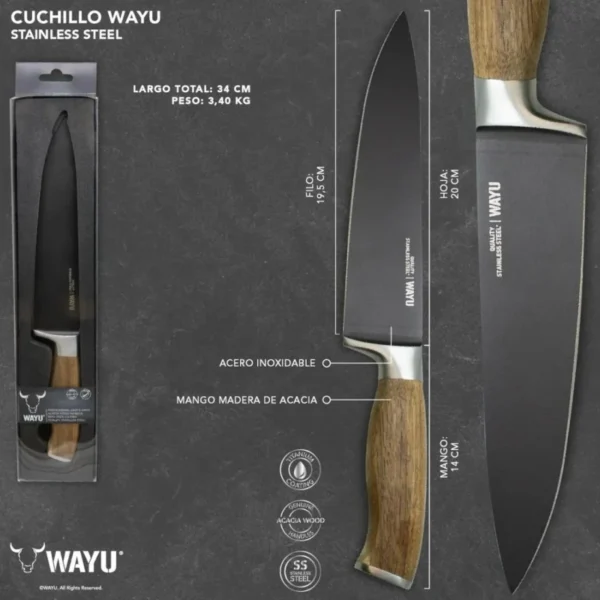 descripcion cuchillo carnicero Cuchillo Parrillero Profesional Wayu