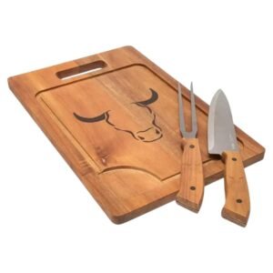Set Parrillero Wayu Tabla Cuchillo Pincho
